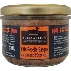 BIRABEN Pâté basque au piment d'Espelette 180g