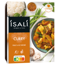 ISALI Curry poulet et riz parfumé 1 portion 300g