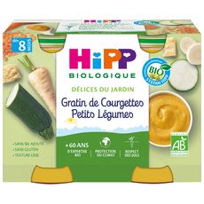 Hipp Petit Pot Gratin De Courgettes Petits Legumes Bio Des 8 Mois 2x190g Pas Cher A Prix Auchan