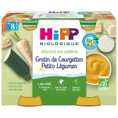 HIPP Petit pot gratin de courgettes petits légumes bio dès 8 mois 2x190g