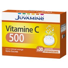JUVAMINE Comprimés effervescents vitamine C arôme naturel orange sans sucres 1 boite 30 comprimés