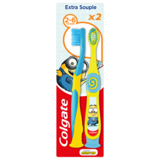 COLGATE Brosses à dents extra souple pour enfants 2-6 ans 2 brosses