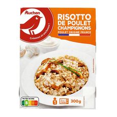 AUCHAN Risotto poulet et champignons sans couverts 1 portion 300g
