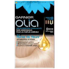 GARNIER Olia Décoloration permanente sans ammoniaque 8 super blonds extrême 3 produits 1 kit