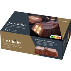 AUCHAN COLLECTION Bûche glacée Le Chalet chocolat noir vanille caramel beurre salé 7 parts 460g