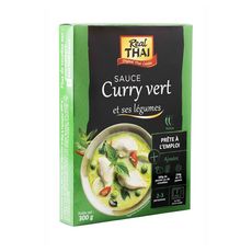 REAL THAI Sauce au curry vert et ses légumes médium prête à l'emploi 2 à 3 parts 300g