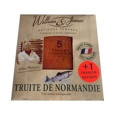 WILLIAM & JAMES Truite fumée de Normandie 5 tranches +1 offerte 150g