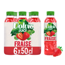 VOLVIC Eau aromatisée Juicy au jus de fraise bouteilles 6x50cl