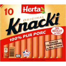 HERTA Saucisses knacki original réduit en sel 10 pièces 350g