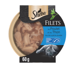 SHEBA Filets poulet thon pour chat MSC 60g