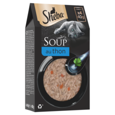 SHEBA Soup sachets fraicheur filets de thon 4x40g