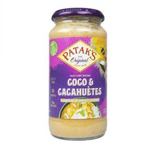 PATAK'S Sauce curry indienne à la crème de coco cacahuètes et cardamome 4 parts 450g