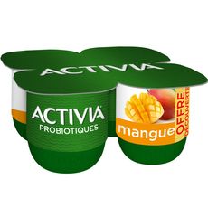 ACTIVIA Probiotiques - Yaourt saveur mangue 4x125g