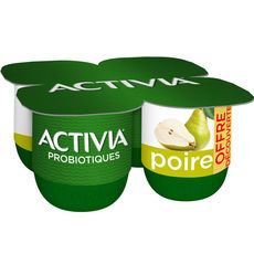 ACTIVIA Probiotiques Yaourt saveur poire 4x125g