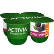 ACTIVIA Probiotiques Yaourt saveur pruneaux 4x125g