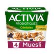 ACTIVIA Probiotiques - Yaourt céréales muesli 4x120g