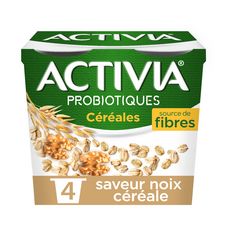 ACTIVIA Probiotiques - Yaourt céréales noix 4x120g