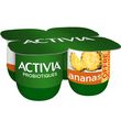 ACTIVIA Probiotiques Yaourt saveur ananas 4x125g