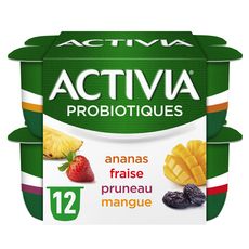 ACTIVIA Probiotiques - Yaourt aux fruits 12x125g