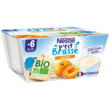 NESTLE P'tit brassé Dessert lacté biologique aux fruits pour bébé dès 6 mois 4x90g