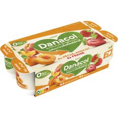 DANACOL Yaourt pêche-abricot et fraise 8x125g