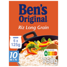 BEN'S ORIGINAL Riz long grain cuisson rapide 10 minutes sachets cuisson 6x125g 750g