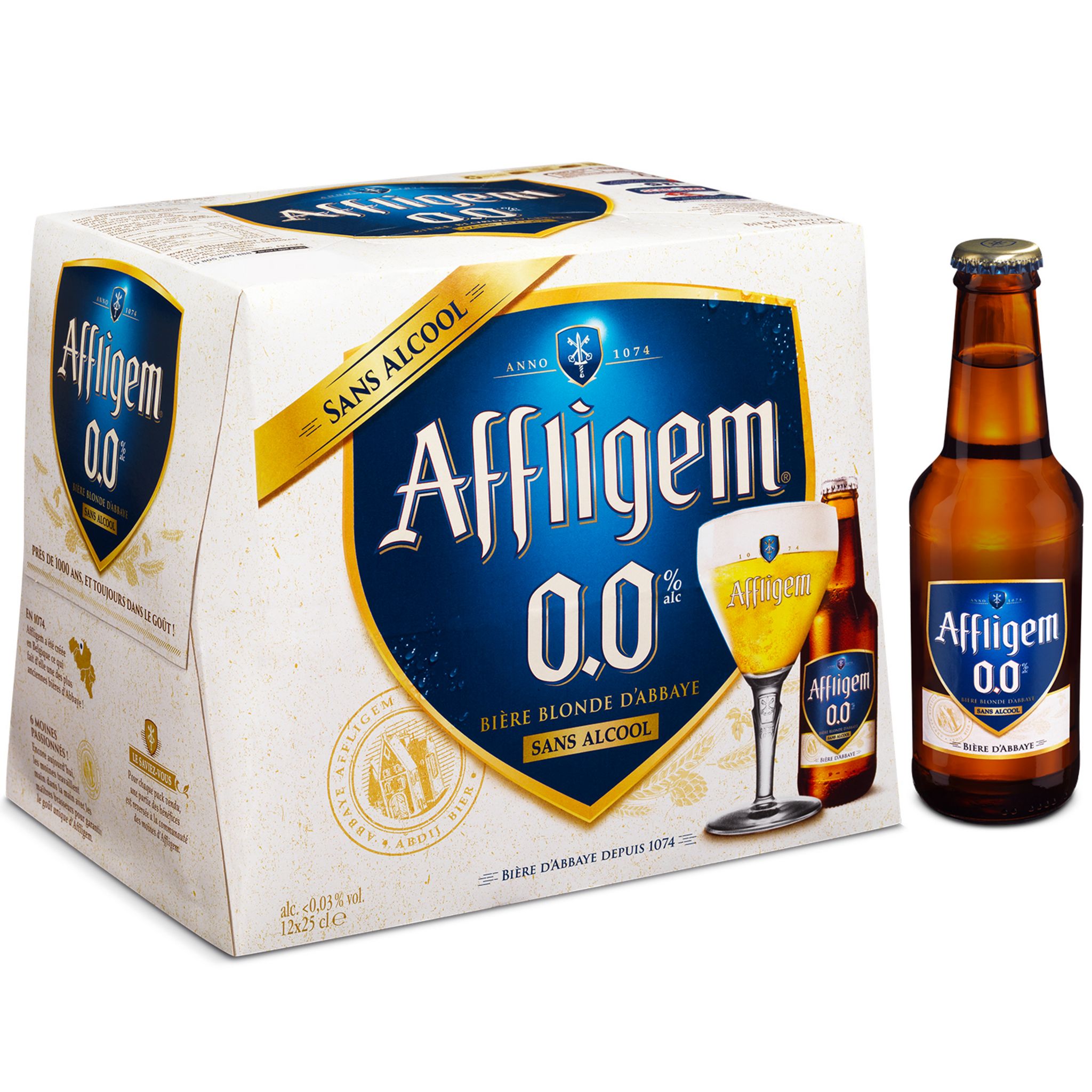 AFFLIGEM Bière sans alcool 0,0% bouteille 12x25cl pas cher 