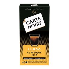 CARTE NOIRE Capsules de café Espresso lungo intensité 6 compatibles Nespresso 10 capsules