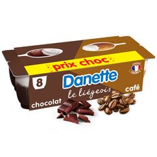 DANETTE Le Liégeois au chocolat et au café 8x100g