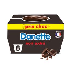 DANETTE Crème dessert au chocolat noir extra 8x125g