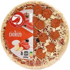 AUCHAN Pizza au chorizo 450g