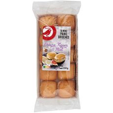 AUCHAN Mini pains briochés chèvre figues et miel 10 pièces 150g