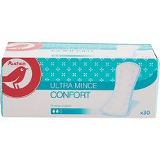 AUCHAN Protège-lingerie ultra mince confort 30 pièces