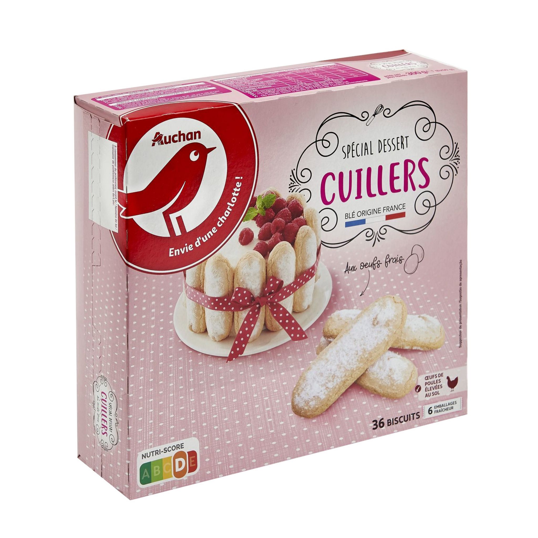 Auchan Biscuits Cuillers Special Dessert Aux œufs Frais Sachets Fraicheur 6x6 Biscuits 300g Pas Cher A Prix Auchan