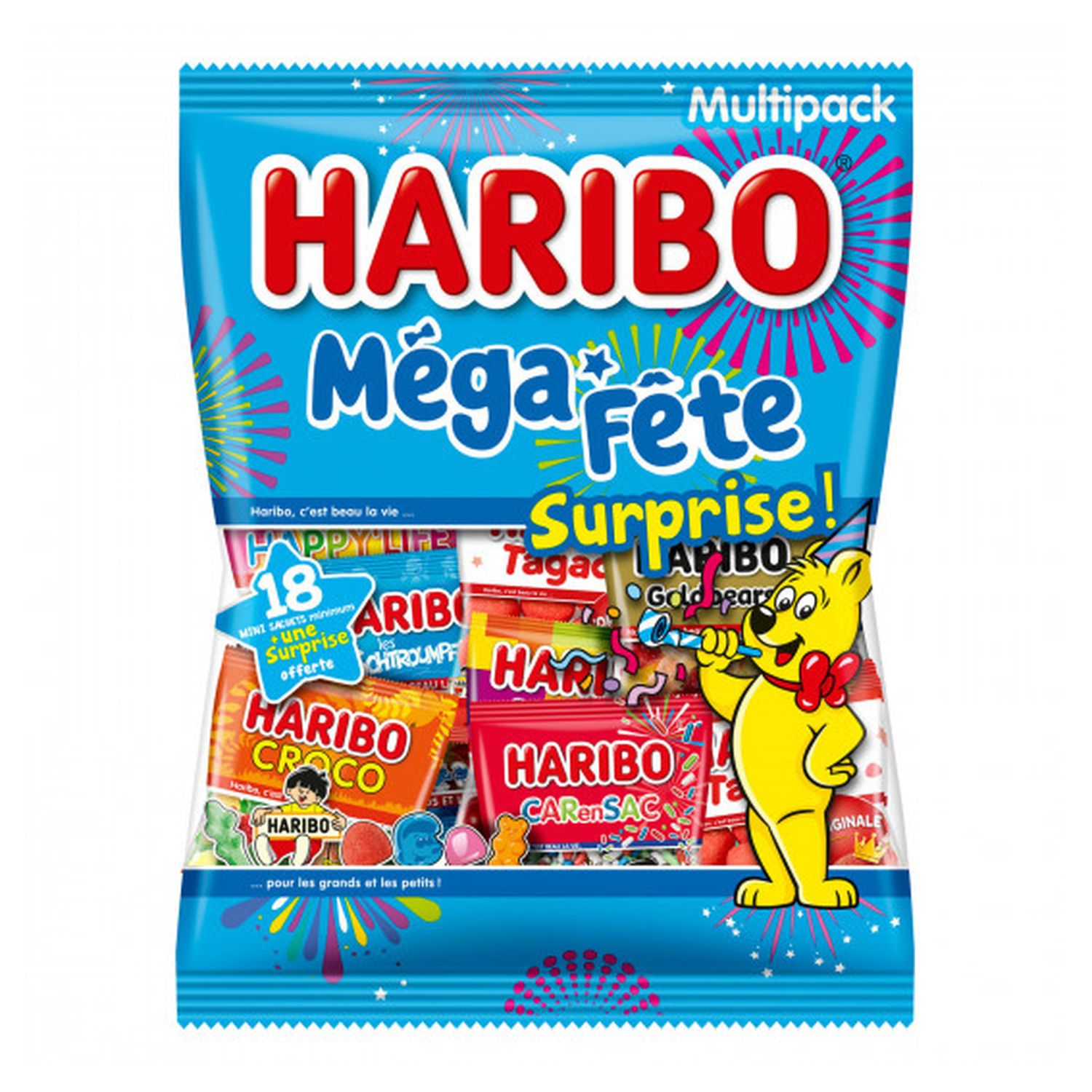 HARIBO Méga fête surprise bonbons en mini sachet 800g pas cher 