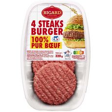BIGARD Steaks burgers pur bœuf 4x80g