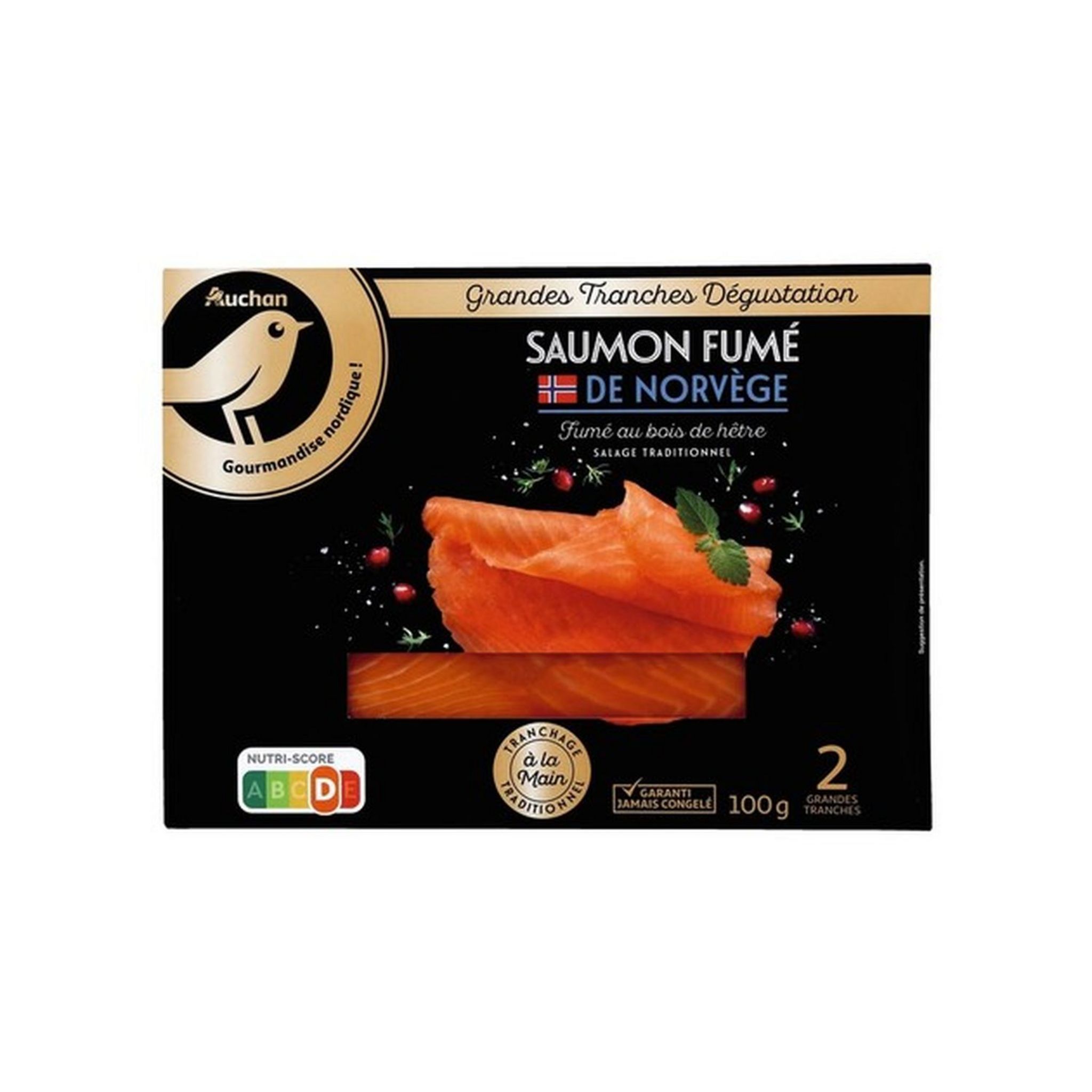 Saumon fumé par nos soins (100 gr)