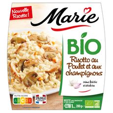 MARIE Risotto au poulet et champignons bio 1 portion 280g