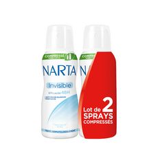 NARTA Invisible Déodorant spray compressé 48h anti-traces blanches 2x100ml