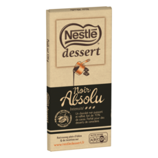 NESTLE DESSERT Tablette de chocolat noir pâtissier absolu 1 pièce 170g