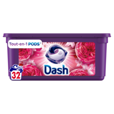 DASH Pods lessive capsules tout en 1 coup de foudre 32 lavages 32 capsules