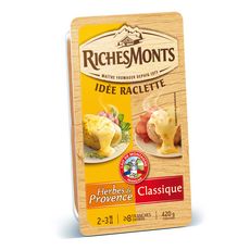 RICHESMONTS Fromage à raclette nature et herbes de Provence 420g