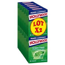 HOLLYWOOD Green Fresh chewing-gum parfum menthe verte 10x10 dragées 140g