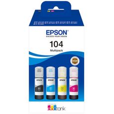 EPSON Cartouche d'encre ECOTANK 4 Bouteilles Serie 104 (Multipack 4 couleurs)
