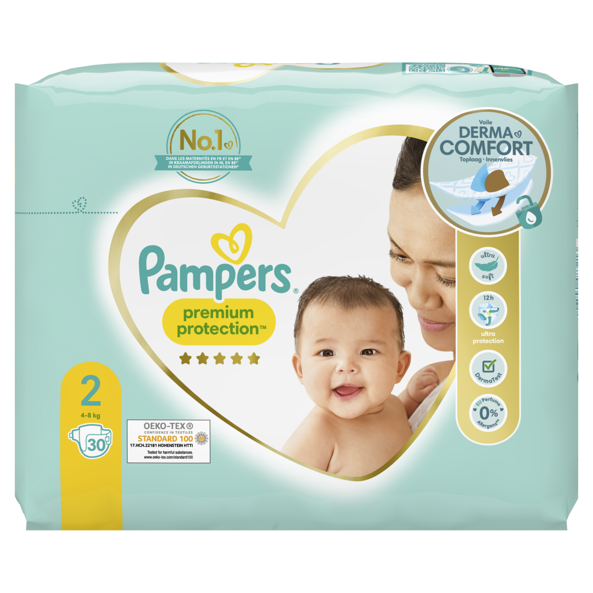 PAMPERS Premium protection couches taille 2 (4-8kg) 30 couches pas