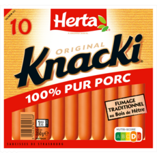 HERTA Knacki pur porc 10 pièces 350g