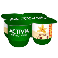 ACTIVIA Probiotiques yaourt saveur vanille 4x125g