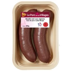 LE PORC DE NOS VILLAGES Boudin noir aux oignons issu de porc Label Rouge 250g