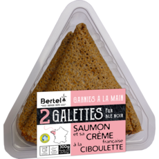 BERTEL Galette de blé noir au saumon et crème ciboulette 2 pièces 300g