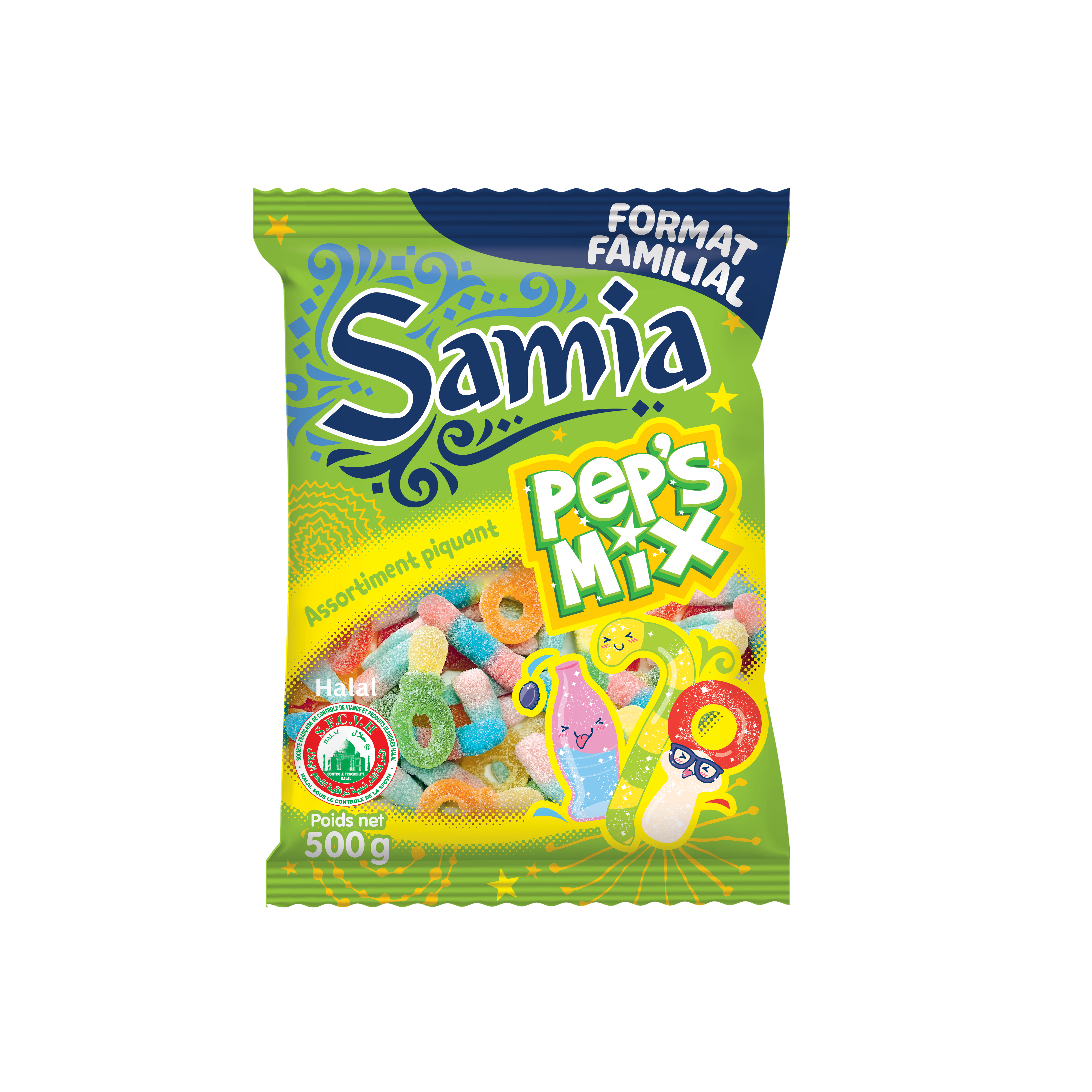 Gélatine Dextrose Halal Ou Pas SAMIA Assortiment de bonbons piquant halal 500g pas cher - Auchan.fr